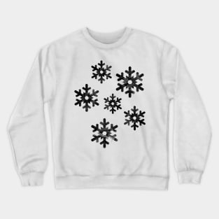 Watercolor Snowflakes (Black) Crewneck Sweatshirt